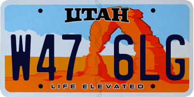 UT license plate W476LG