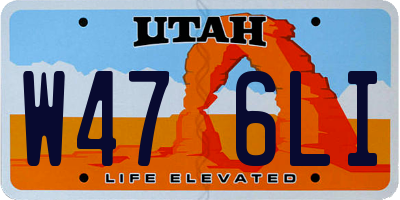 UT license plate W476LI
