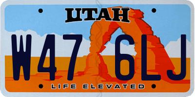 UT license plate W476LJ