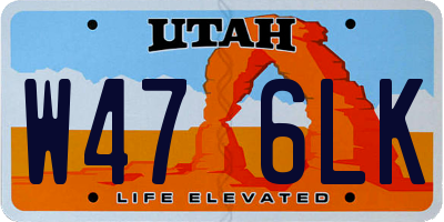 UT license plate W476LK