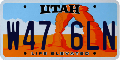 UT license plate W476LN