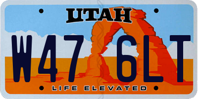 UT license plate W476LT