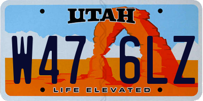 UT license plate W476LZ