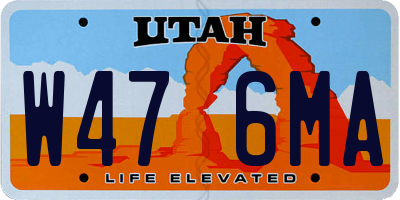 UT license plate W476MA