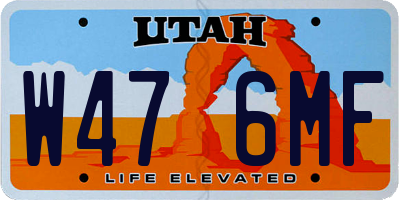 UT license plate W476MF