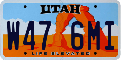 UT license plate W476MI