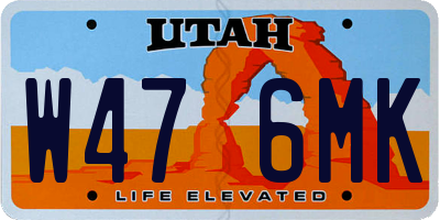 UT license plate W476MK