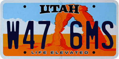 UT license plate W476MS