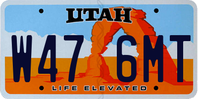 UT license plate W476MT