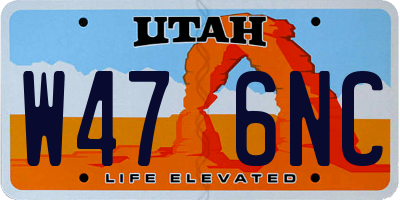UT license plate W476NC