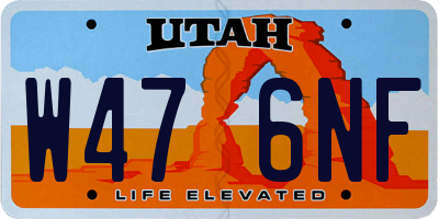 UT license plate W476NF