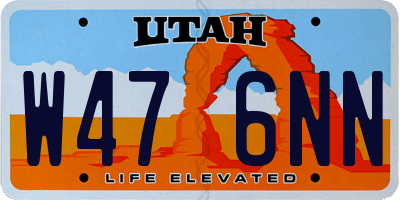 UT license plate W476NN