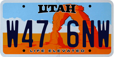 UT license plate W476NW
