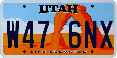 UT license plate W476NX