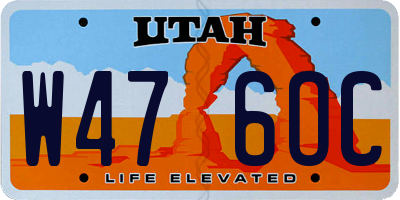 UT license plate W476OC