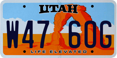 UT license plate W476OG
