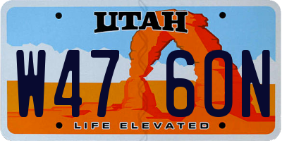 UT license plate W476ON