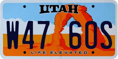 UT license plate W476OS