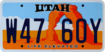 UT license plate W476OY