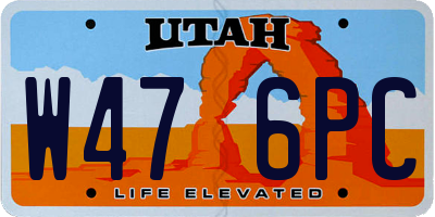 UT license plate W476PC