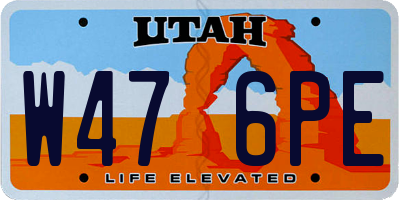 UT license plate W476PE