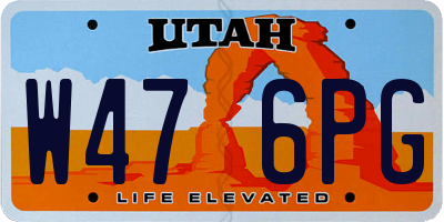 UT license plate W476PG