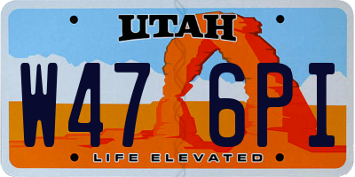 UT license plate W476PI
