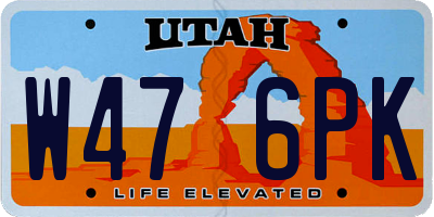 UT license plate W476PK