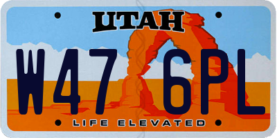 UT license plate W476PL