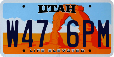 UT license plate W476PM