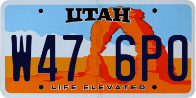 UT license plate W476PO