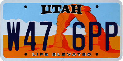 UT license plate W476PP