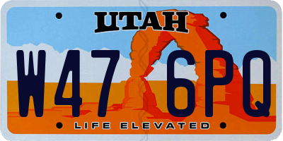 UT license plate W476PQ