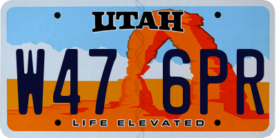 UT license plate W476PR