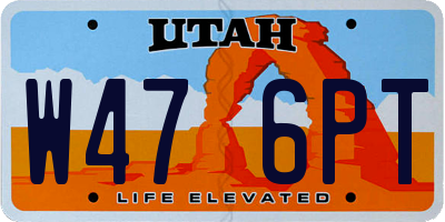 UT license plate W476PT