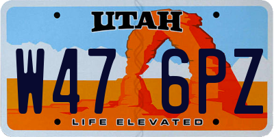 UT license plate W476PZ