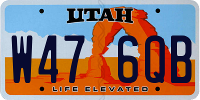 UT license plate W476QB
