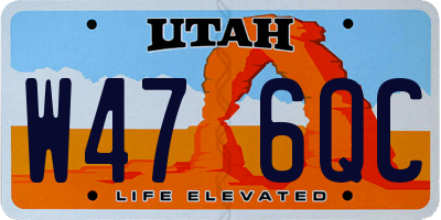 UT license plate W476QC