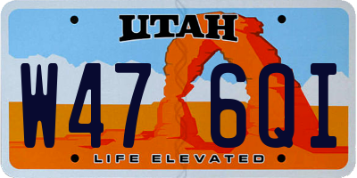 UT license plate W476QI