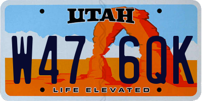 UT license plate W476QK
