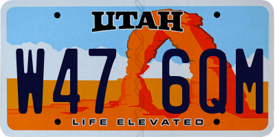 UT license plate W476QM
