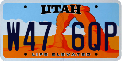 UT license plate W476QP