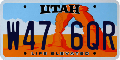 UT license plate W476QR