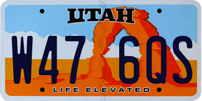 UT license plate W476QS