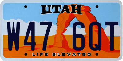 UT license plate W476QT