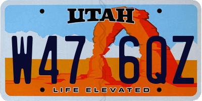 UT license plate W476QZ