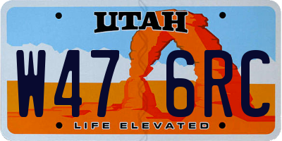 UT license plate W476RC