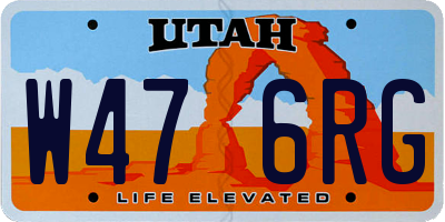 UT license plate W476RG