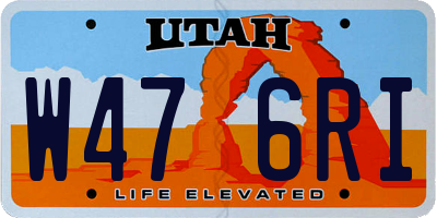 UT license plate W476RI