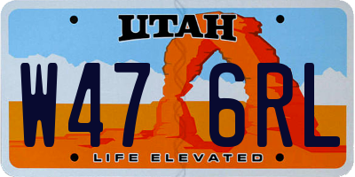 UT license plate W476RL